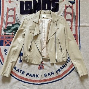 Cream Leather Jacket